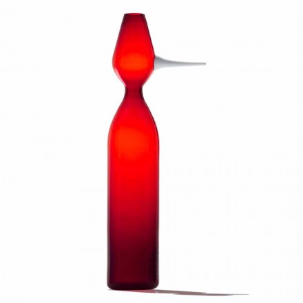 Jarrón decorativo de cristal soplado rojo de Murano Made in Italy - Belindo viadurini