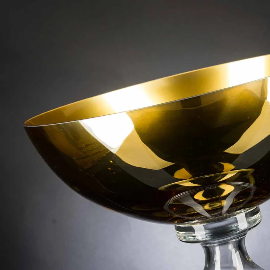 Jarrón decorativo de vidrio soplado hecho a mano en Italia - Serena viadurini