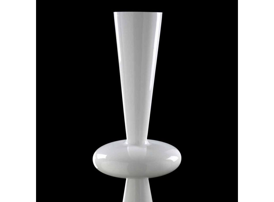 Jarrón decorativo moderno en cerámica blanca hecho a mano en Italia - Tulipo viadurini
