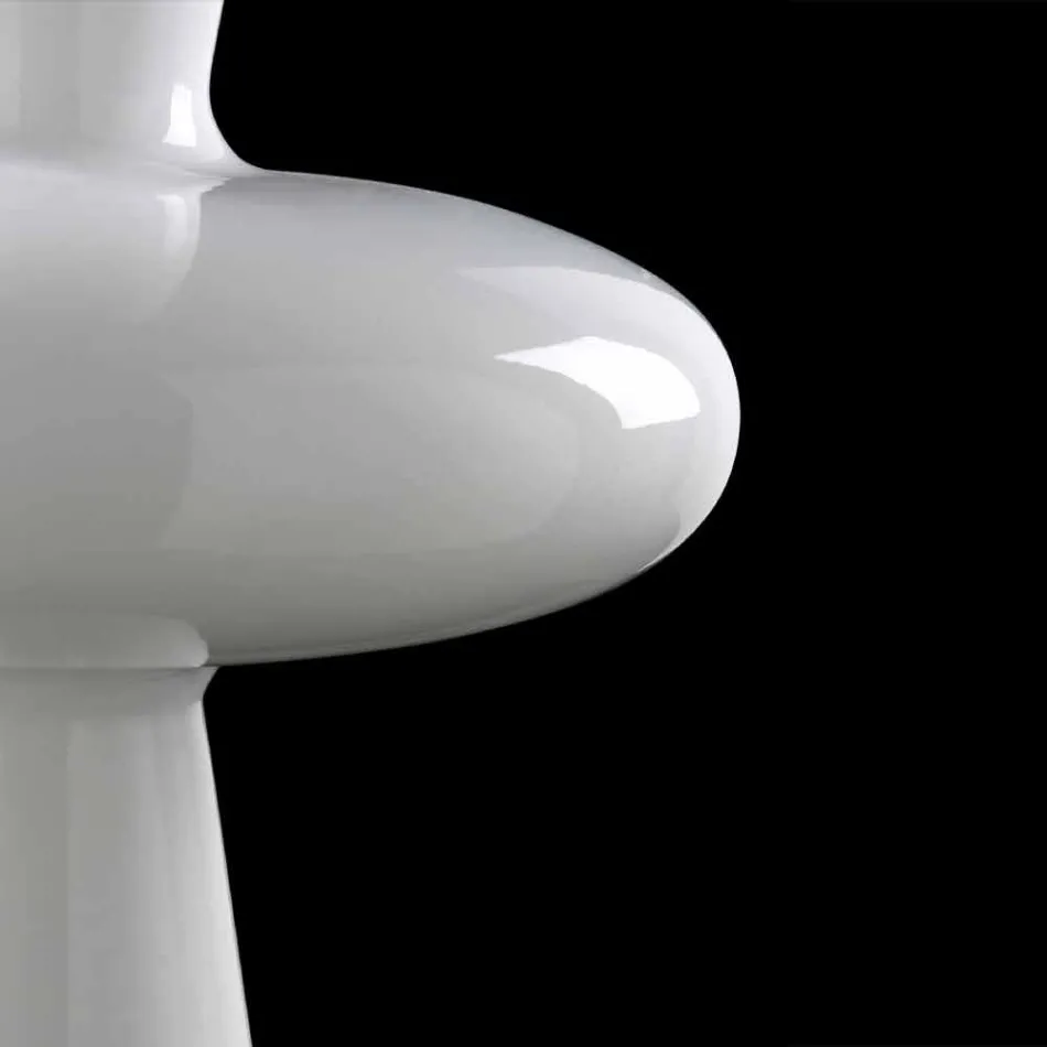 Jarrón decorativo moderno en cerámica blanca hecho a mano en Italia - Tulipo viadurini