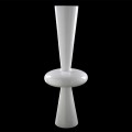 Jarrón decorativo moderno en cerámica blanca hecho a mano en Italia - Tulipo