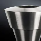 Jarrón decorativo de interior en acero satinado Made in Italy - Gardeno viadurini