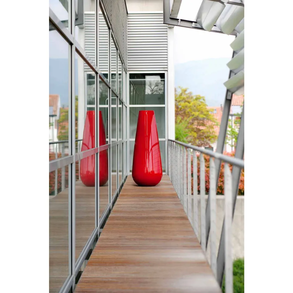 Jarrón de diseño decorativo para exteriores en polietileno Made in Italy - Menea viadurini