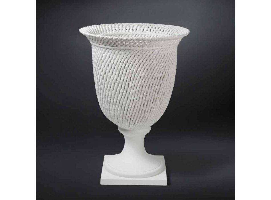 Elegante jarrón de cerámica para interiores hecho a mano en Italia - Napoleone viadurini