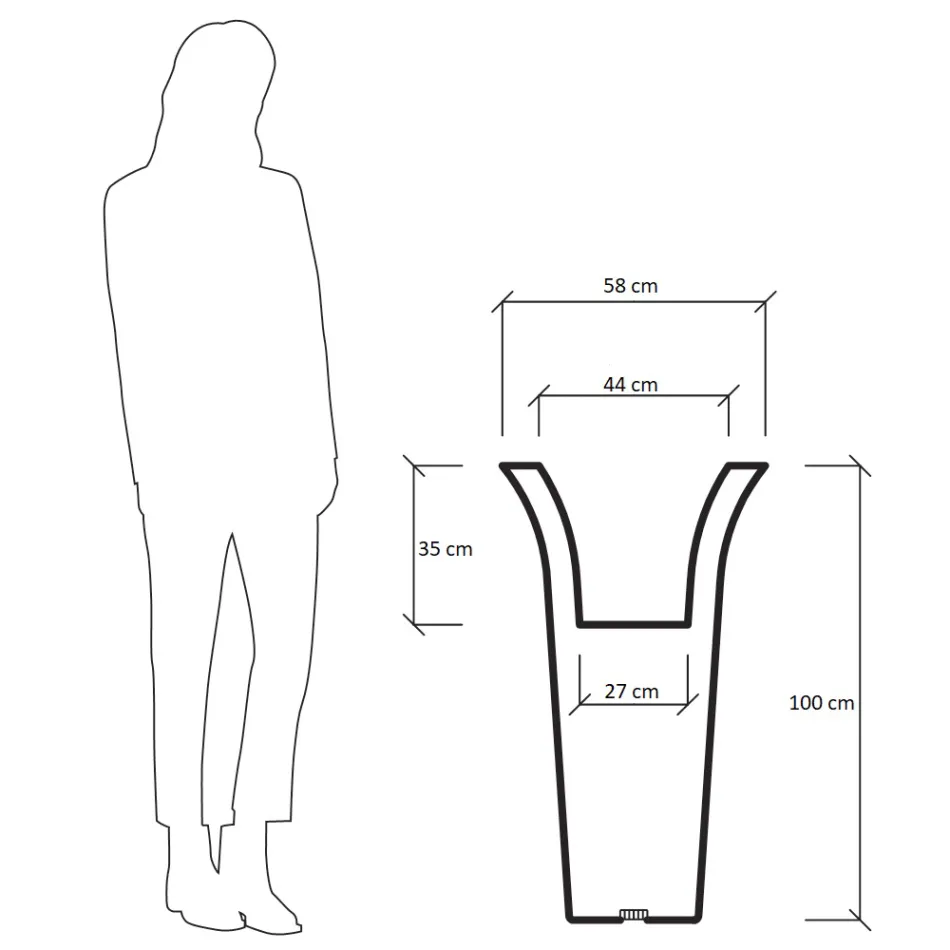 Jardinera redonda de polietileno Made in Italy - Tremont viadurini