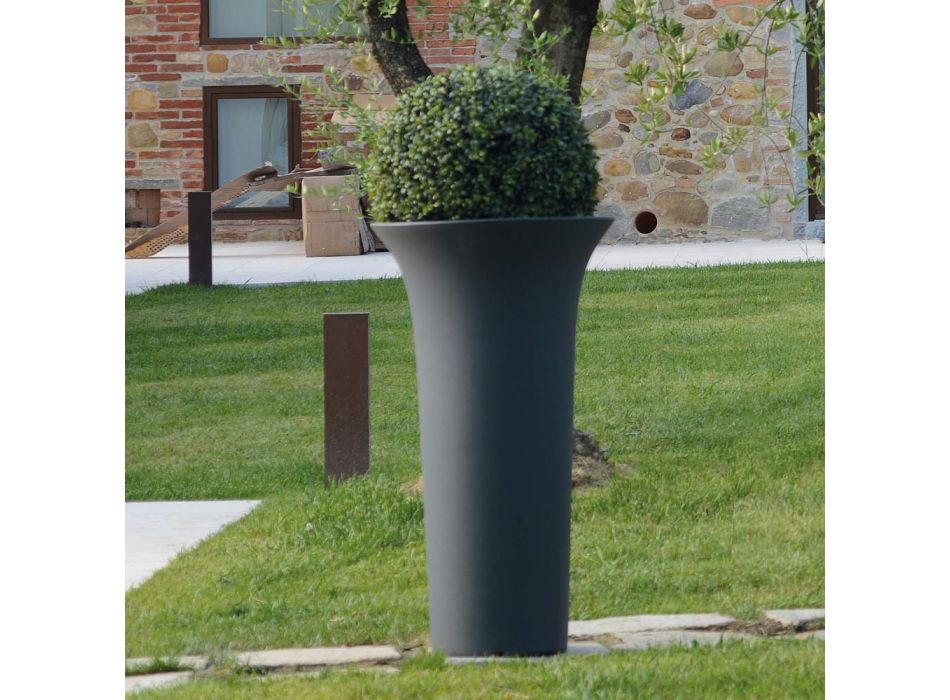 Jardinera redonda de polietileno Made in Italy - Tremont viadurini