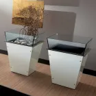 Jarrón independiente en vidrio y paneles intercambiables 3 dimensiones - Ghenna viadurini