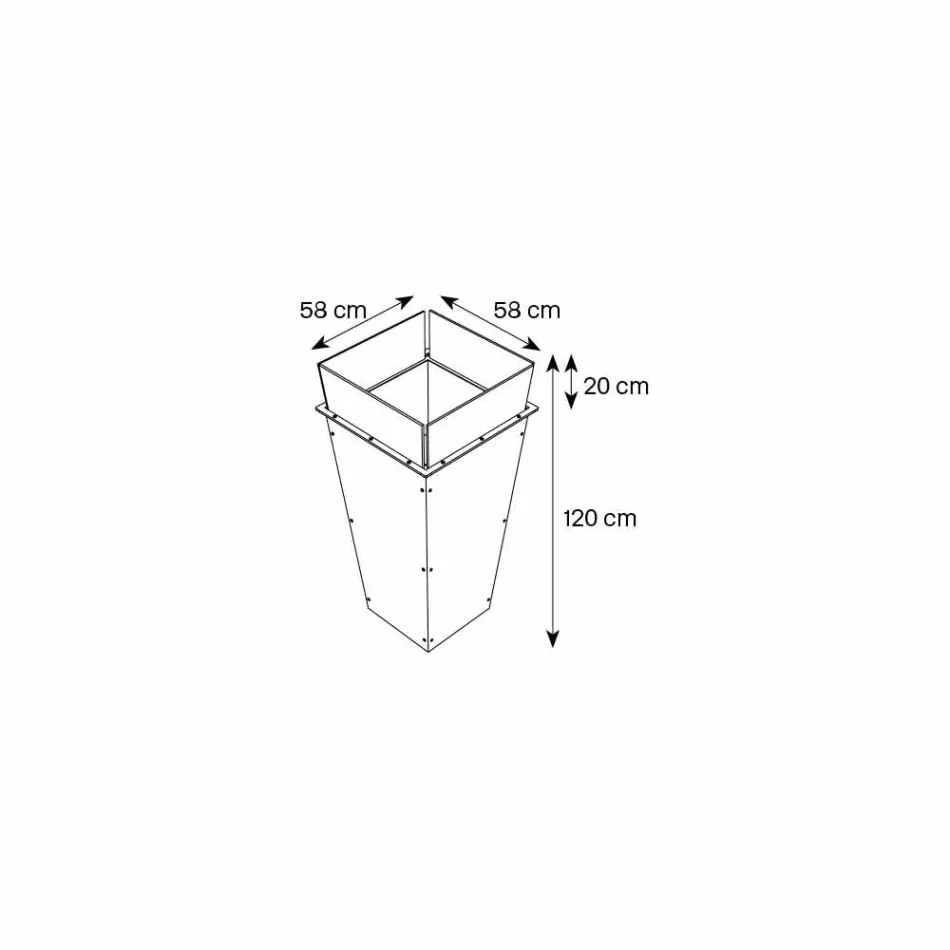 Jarrón independiente en vidrio y paneles intercambiables 3 dimensiones - Ghenna viadurini