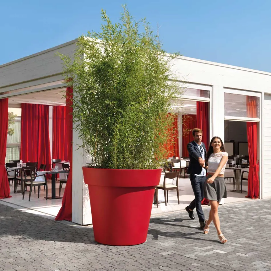 Jarrón grande de exterior en polietileno 4 tamaños Made in Italy - Emporium viadurini