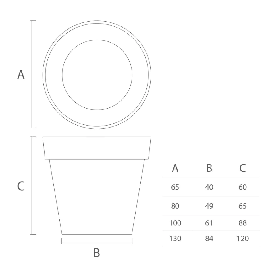 Jarrón grande de exterior en polietileno 4 tamaños Made in Italy - Emporium viadurini