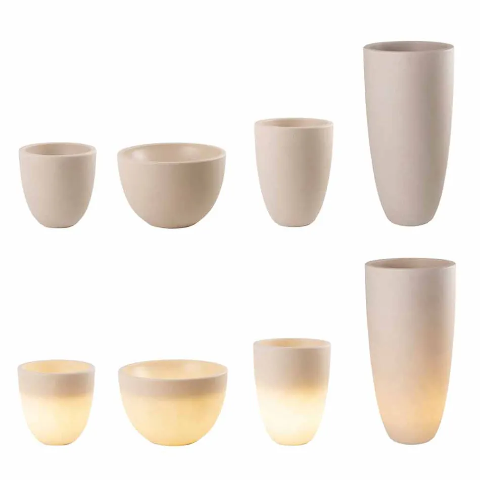 Florero Iluminado Exterior e Interior Diseño Moderno Plástico de Colores - Svasostar viadurini