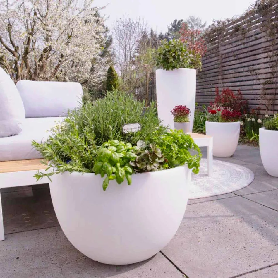 Florero Iluminado Exterior e Interior Diseño Moderno Plástico de Colores - Svasostar viadurini