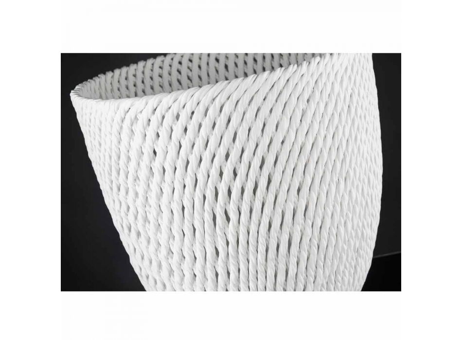 Jarrón de cerámica hecho a mano con trama tejida Made in Italy - Napoleón viadurini