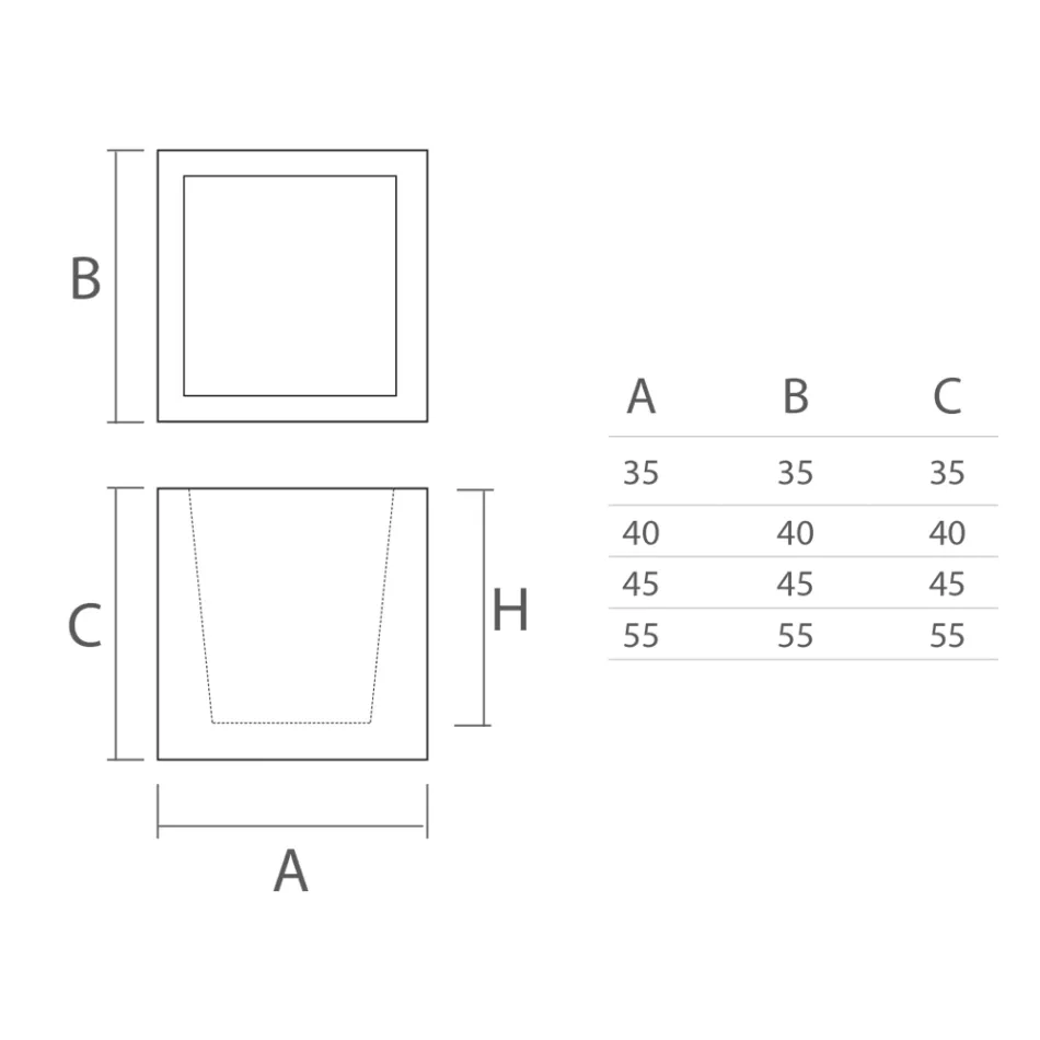 Florero en Polietileno Coloreado Forma Cúbica Made in Italy - Tonello viadurini