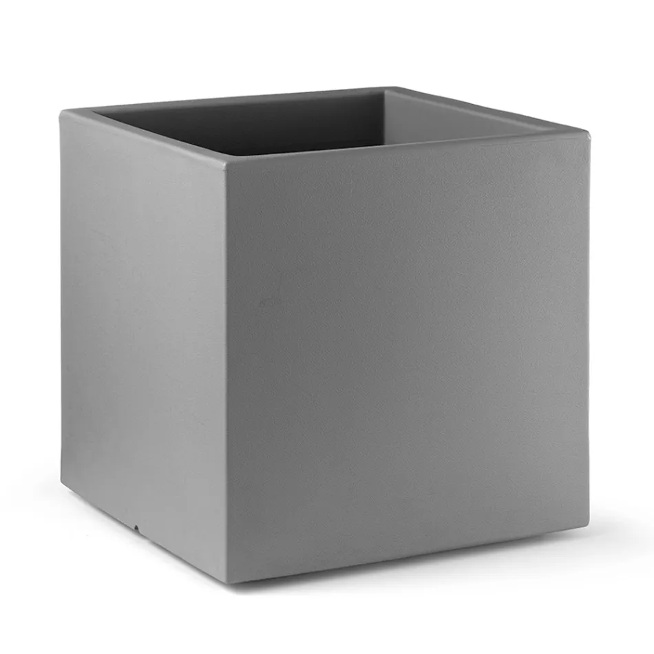 Jarrón cúbico de polietileno de colores Made in Italy - Tonello viadurini