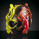 Jarrón de vidrio coloreado con Geckos hecho a mano en Italia - Geco viadurini