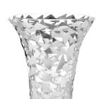 Jarrón de vidrio y metal plateado con decoración geométrica de lujo - Chirico viadurini