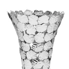 Jarrón de vidrio y metal plateado con decoración geométrica de lujo - Chirico viadurini