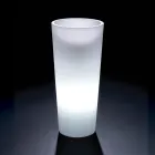 Jarrón alto iluminado para interiores en polietileno perlado, fabricado en Italia - Devid viadurini