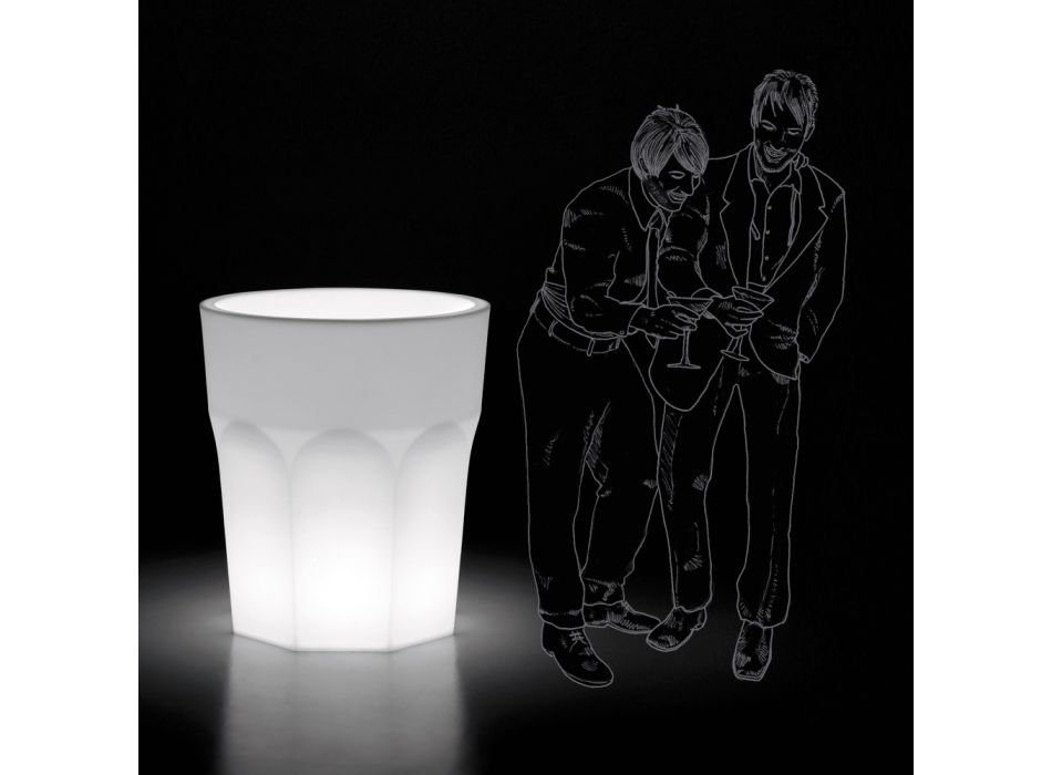 Jarrón Luminoso Decorativo de Polietileno con Luz LED Made in Italy - Pucca viadurini