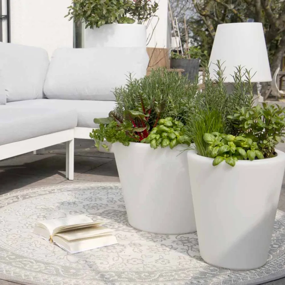 Florero luminoso para exteriores e interiores, diseño colorido en 3 dimensiones - Vasostar viadurini