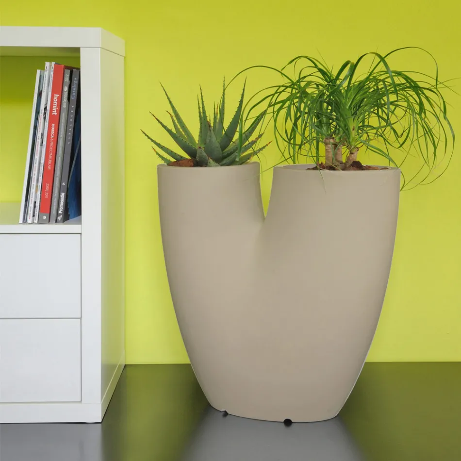 Jarrón de jardín de colores moderno en polietileno Made in Italy - Flowes viadurini