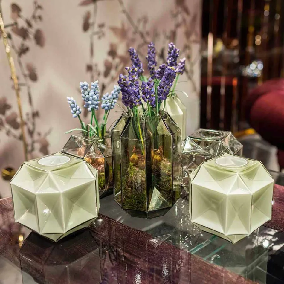 Jarrón de vidrio interior moderno hecho a mano en Italia - Águila viadurini