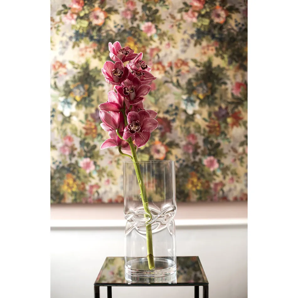 Florero de cristal acrílico trenzado moderno con varios acabados - Cigarrillo viadurini