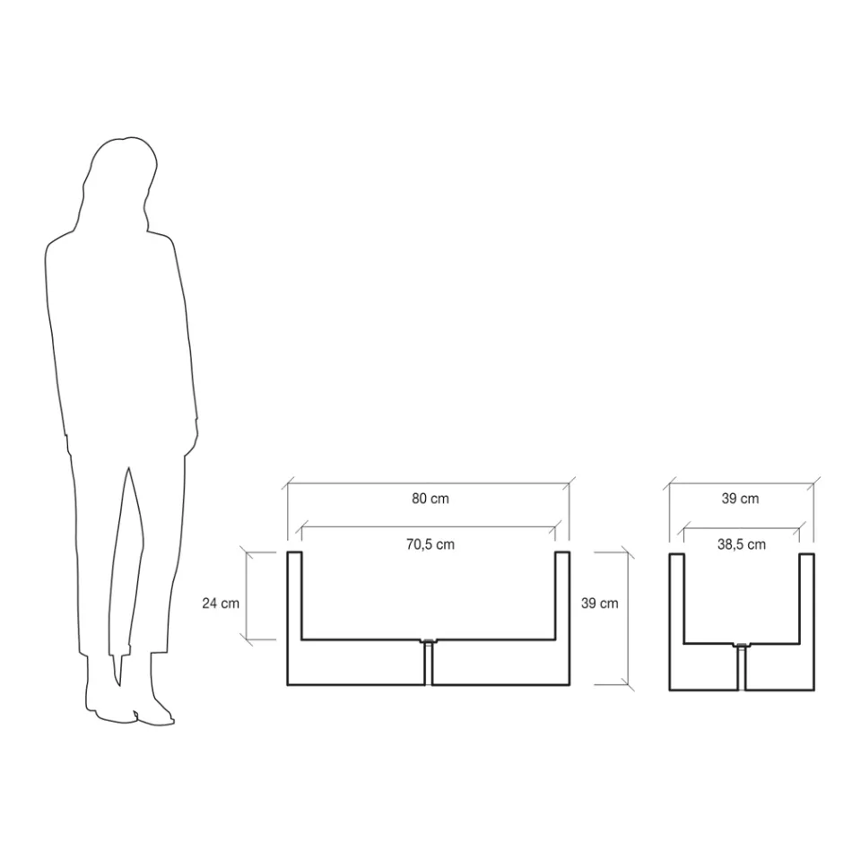 Maceta o Separador de Colores para Exterior 3 Dimensiones Made in Italy - Plants viadurini