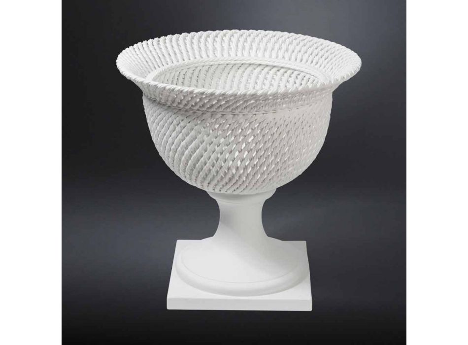Jarrón de cerámica ornamental de interior hecho a mano en Italia - Napoleón viadurini
