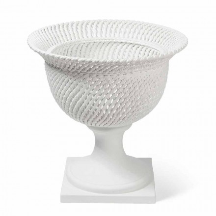 Jarrón de cerámica ornamental de interior hecho a mano en Italia - Napoleón viadurini