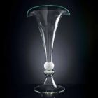 Jarrón ornamental de vidrio transparente con esfera blanca Made in Italy - Vanissa viadurini