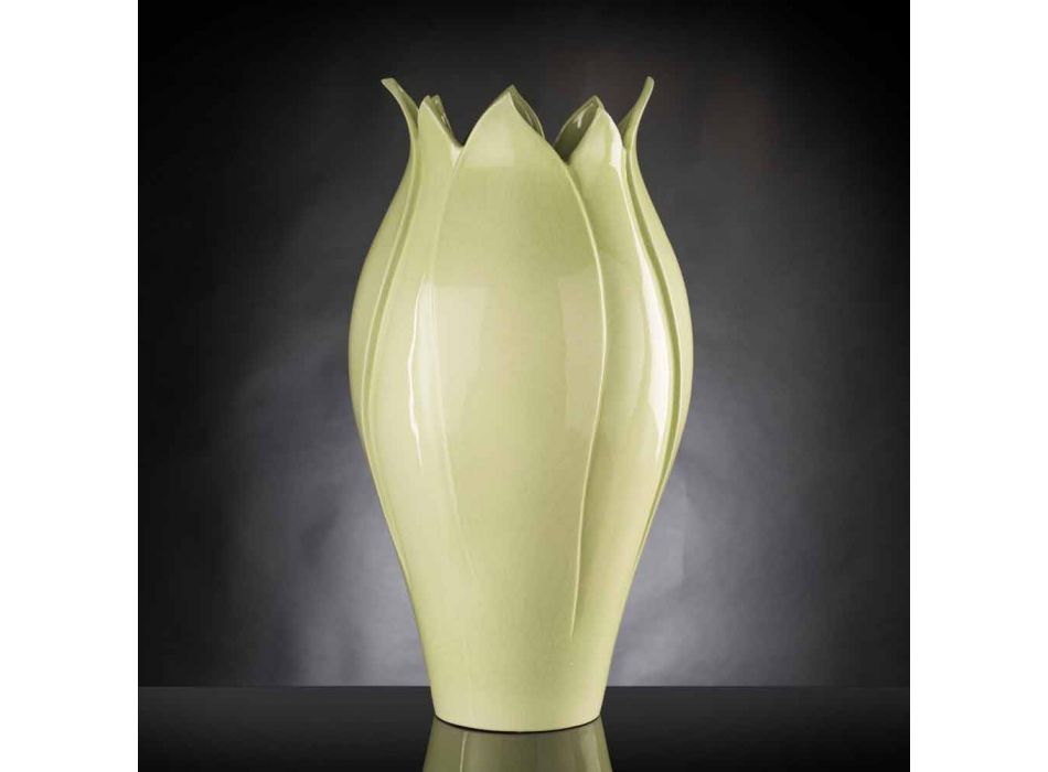 Jarrón ornamental moderno en cerámica coloreada hecho a mano en Italia - Onyx viadurini