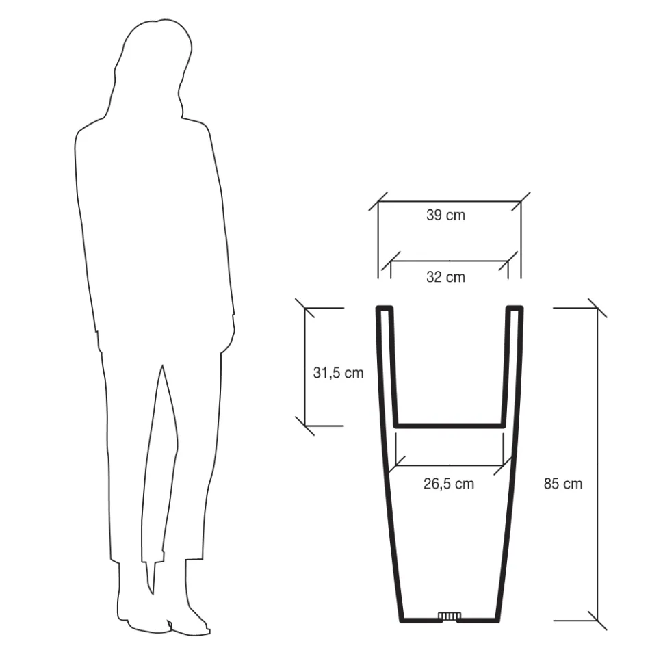Jarrón de jardín cuadrado con luz en color fluo Made in Italy - Avanas viadurini
