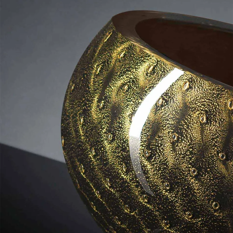 Jarrón de interior redondo en cristal de Murano coloreado Made in Italy - Asper viadurini