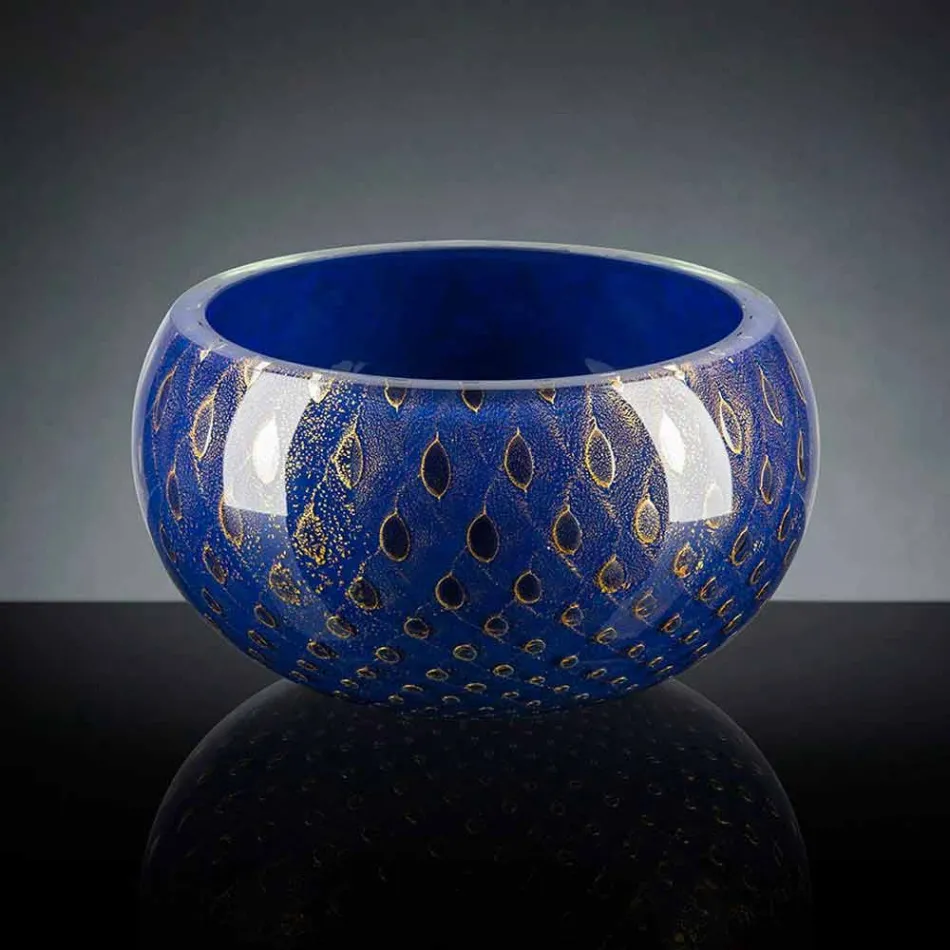 Jarrón de interior redondo en cristal de Murano coloreado Made in Italy - Asper viadurini