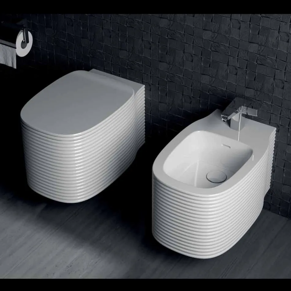 Jarrón de cerámica colgante de diseño moderno hecho en Italia, Hamlet viadurini