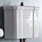 WC montado en el piso con casete de cerámica y asiento negro Made in Italy - Marwa viadurini