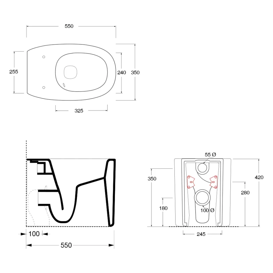Inodoro de pie de cerámica en varios colores, fabricado en Italia - Niña viadurini