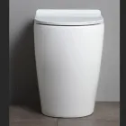 Inodoro de cerámica Oleander con descarga deslizante y asiento de cierre suave. viadurini