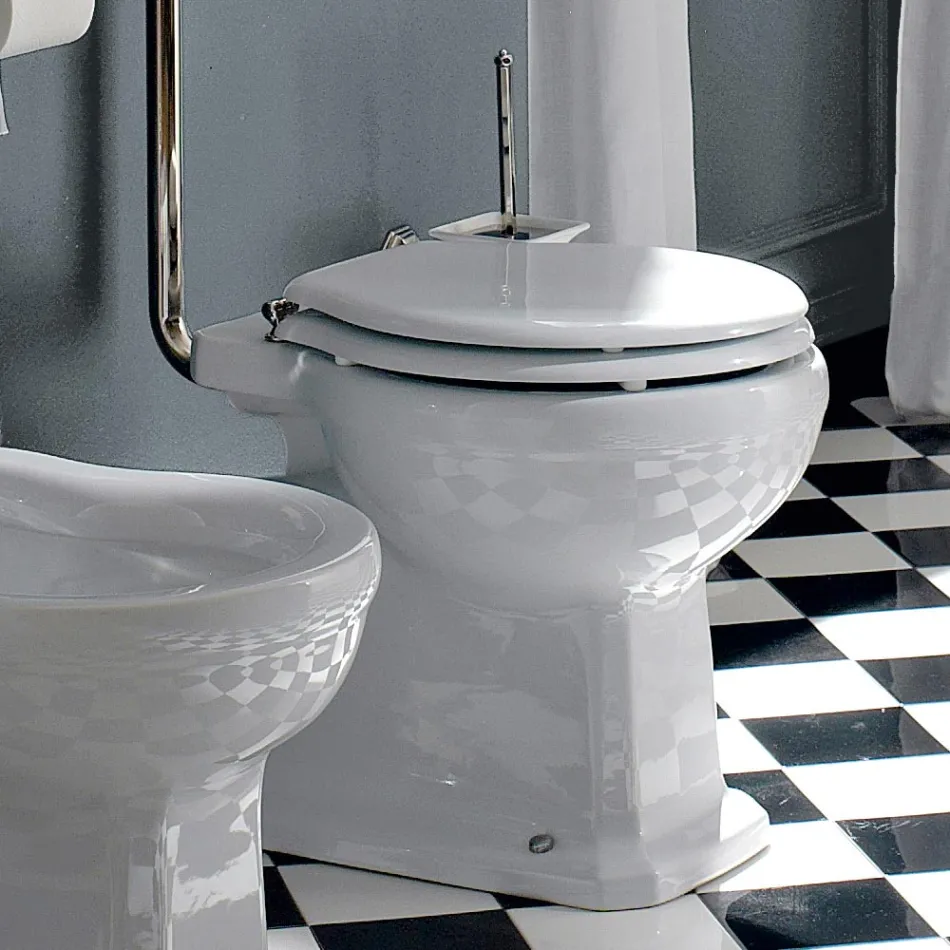 Florero de piso de cerámica con cassette Made in Italy - Marwa viadurini