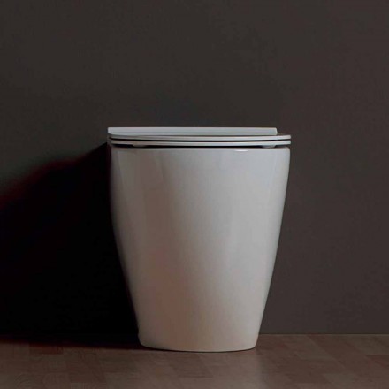 Moderno inodoro de cerámica blanca Shine Square Rimless hecho en Italia viadurini