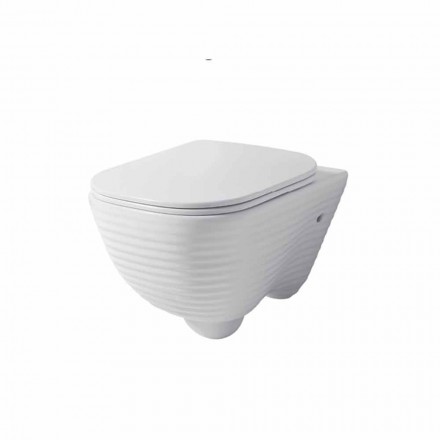 Moderno WC suspendido en cerámica blanca o coloreado Trabia. viadurini