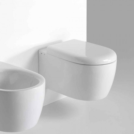 Diseño moderno WC suspendido en cerámica coloreada Made in Italy - Lauretta viadurini