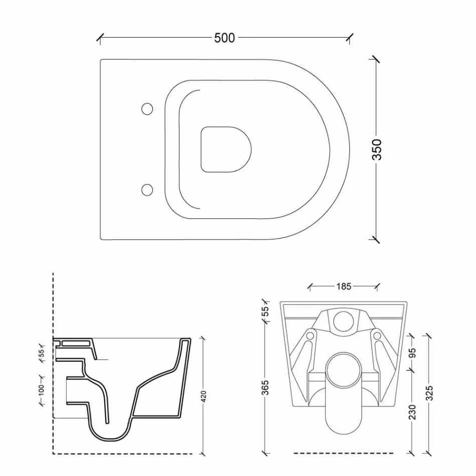 Cuenco de cerámica de pared con diseño contemporáneo Shine Square, hecho en Italia viadurini
