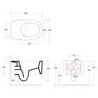 Inodoro suspendido de cerámica en varios colores, fabricado en Italia - Niña viadurini