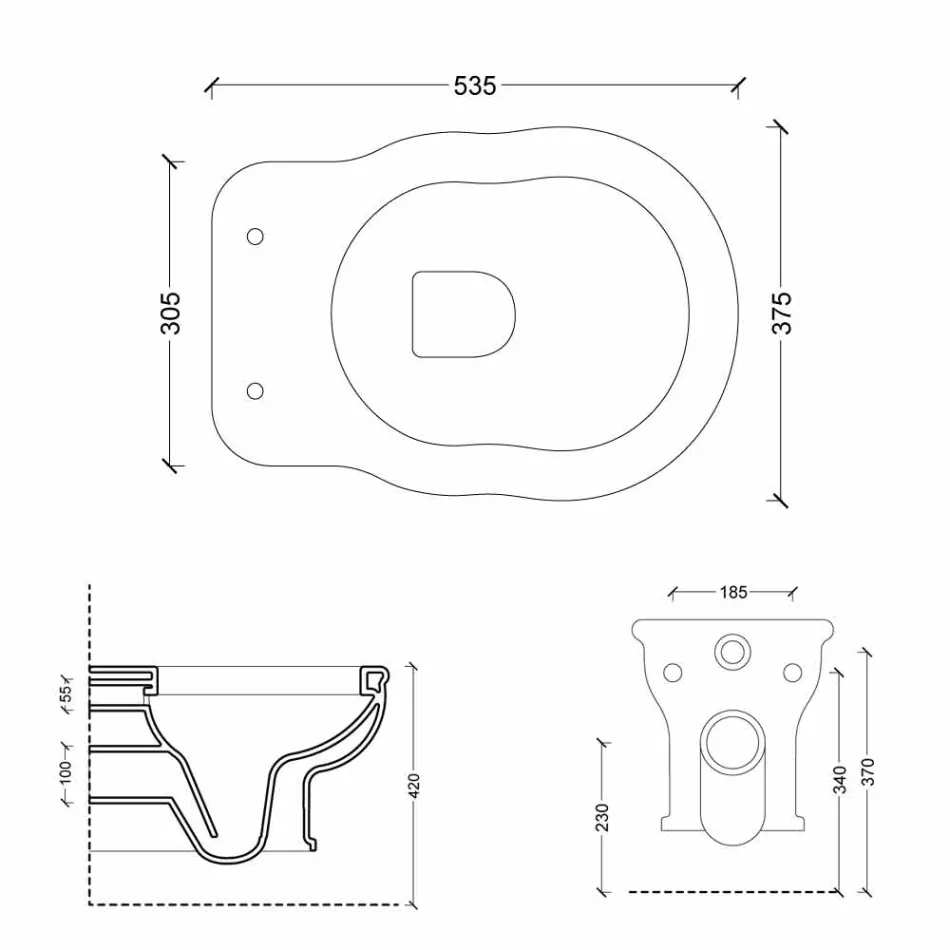 Mueble moderno suspendido en cerámica blanca Estilo 54x36 fabricado en Italia viadurini