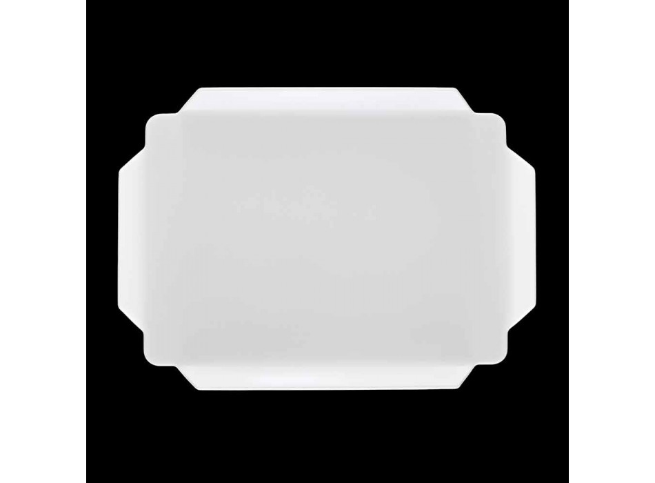 Bandeja de cocina elegante en tabla de cortar rectangular de Corian blanco - Ivanova