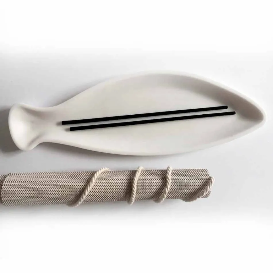 Bandeja de cocina en mármol blanco de Carrara hecha a mano en Italia - Pescado viadurini