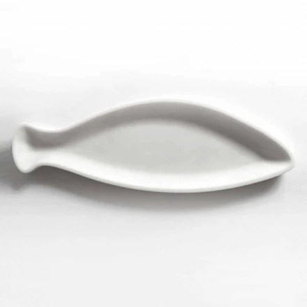 Bandeja de cocina en mármol blanco de Carrara hecha a mano en Italia - Pescado viadurini
